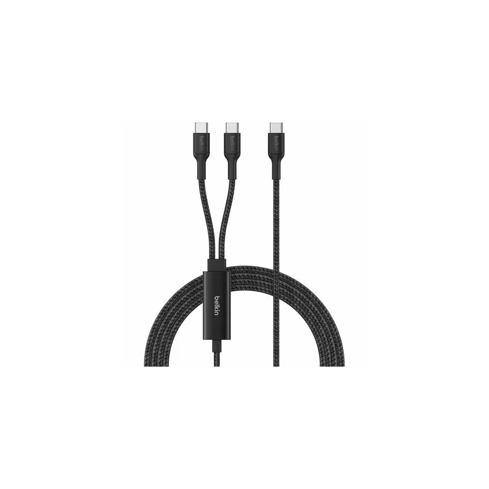 Belkin CAC004FQ1.5MBK BoostCharge Pro 1.50 m USB-C Data Transfer Cable - Cable for Notebook, MacBook Pro - First End: 2 x USB 2.0 Type-C - Male - Second End: 1 x USB 2.0 Type-C - Male - 480 Mbit/s - Black