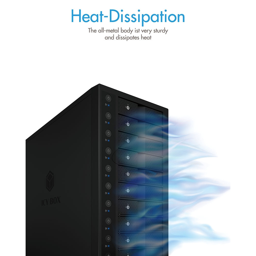 ICY BOX HDDICY3810C31 IB-3810-C31 SINGLE enclosure for 10x HDD with USB 3.1 (Gen 2) Type-C or Type-A interface - Image 2