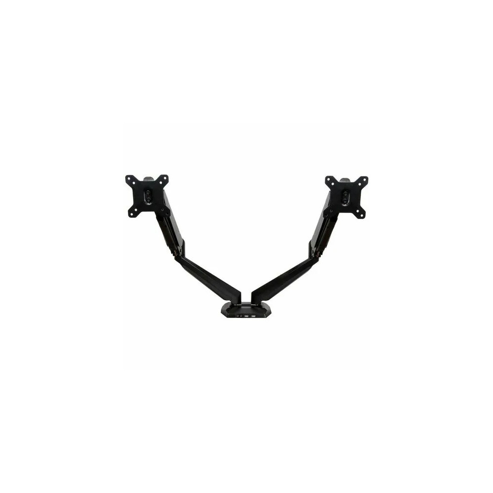 StarTech ARMSLIMDUO Dual Monitor Arm, USB Hub and Audio Ports in Base, Monitors up to 32" (17.6lb/8kg), VESA Monitor Stand Desk Mount - Increase productivity by mounting two monitors up to 32" , with full-motion articulation - Dual-Monitor Arm - - Image 2