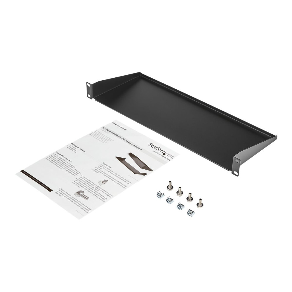 StarTech CABSHELF1U 1U 19" FIXED RACK MOUNT SHELF, 7" DEEP, 15KG, LTW - Image 3
