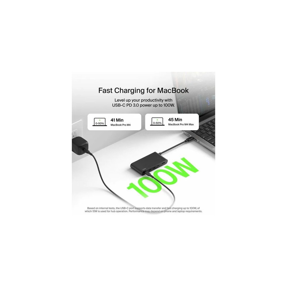 Belkin AVC021FQBK Connect USB Type C Docking Station for Notebook, Monitor, Hard Drive, Webcam, Tablet, Smartphone, Computer - Charging Capability - 4K @ 60Hz - 3840 x 2160 - 4 x USB Ports - 1 x USB 3.0 - 4 x USB Type-C Ports - USB Type-C - HDMI - Wired -
