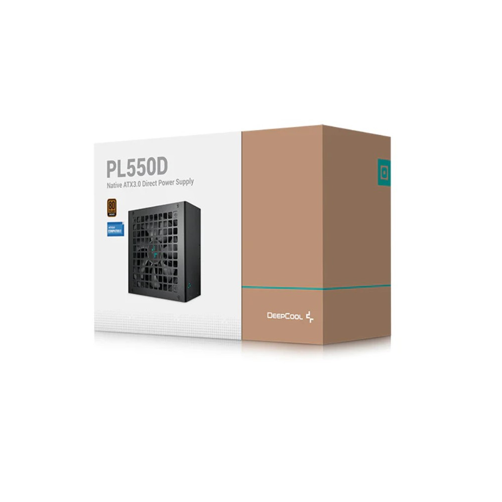 DEEPCOOL R-PL550D-FC0B-AU-V2 PL550D 550W 80+ Bronze Certified Non-Modular ATX Power Supply(Direct Cable), 120mm Fan, DC to DC, ATX3.1, 100,000 MTBF, 85% Efficiency - Image 1