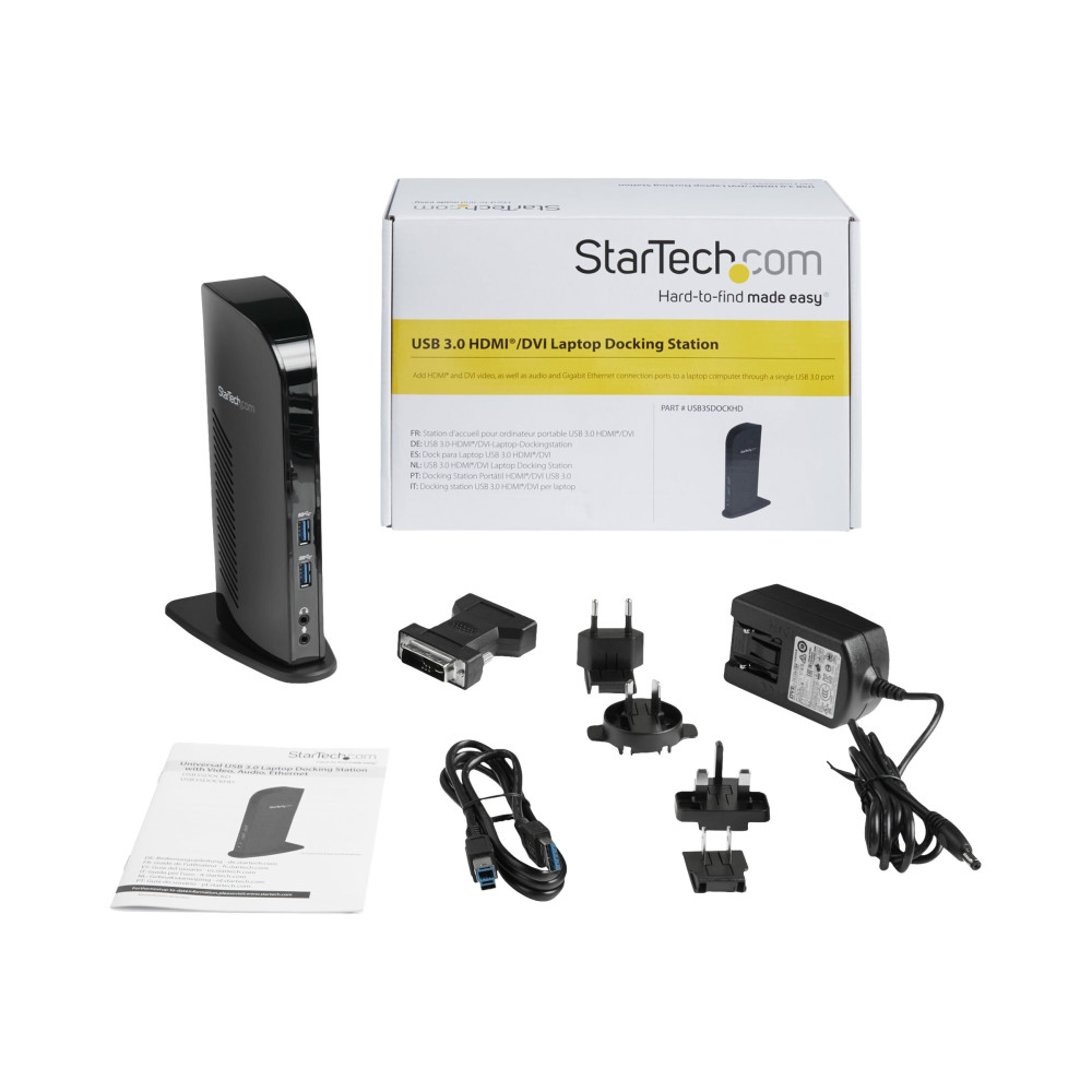 StarTech USB3SDOCKHD USB 3.0 DOCK, DUAL DISPLAY, HDMI, DVI, USB(6), 3YR - Image 4