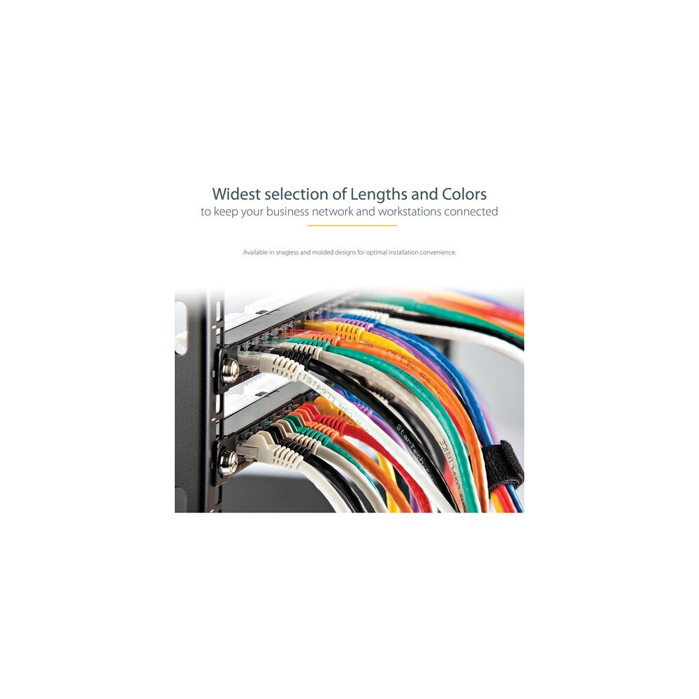 StarTech N6PATC10MWH 10m CAT6 Ethernet Cable - White Snagless Gigabit - 100W PoE UTP 250Mhz Category 6 Patch Cord UL Certified Wiring/TIA - 10m White CAT6 Ethernet cable delivers Multi Gigabit 1/2.5/5Gbps & 10Gbps up to 160ft - 250Mhz - 24 AWG s - Image 7
