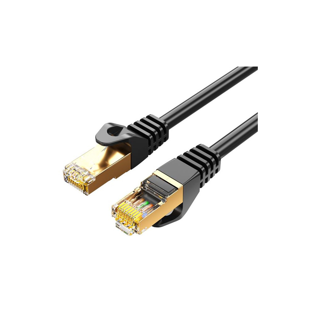 8ware CAT7-R-1BLK CAT7 Cable 1m - Black Color RJ45 Ethernet Network LAN UTP Patch Cord Snagless - Image 1