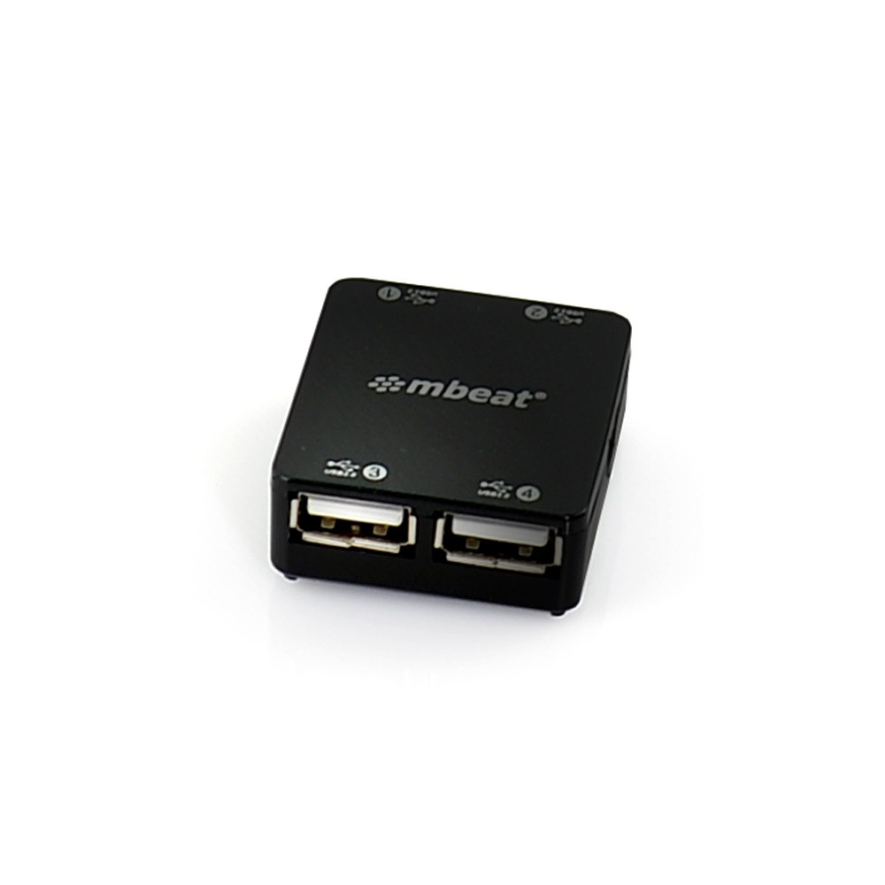 MBEAT USB-UPH110K 4 Port USB 2.0 Hub - USB 2.0 Plug and Play/ High Speed Interface/ Ideal for Notbook/PC/MAC users USB 2.0 Speed up to 480Mbps (EOL) - Image 1