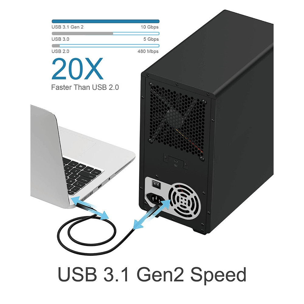 ICY BOX HDDICY3810C31 IB-3810-C31 SINGLE enclosure for 10x HDD with USB 3.1 (Gen 2) Type-C or Type-A interface - Image 4