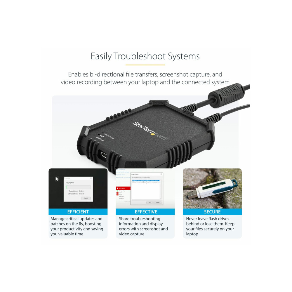 StarTech NOTECONS02X KVM CONSOLE TO USB 2.0 PORTABLE LAPTOP VGA CRASH CART ADAPTER, RUGGED, 2YR - Image 5