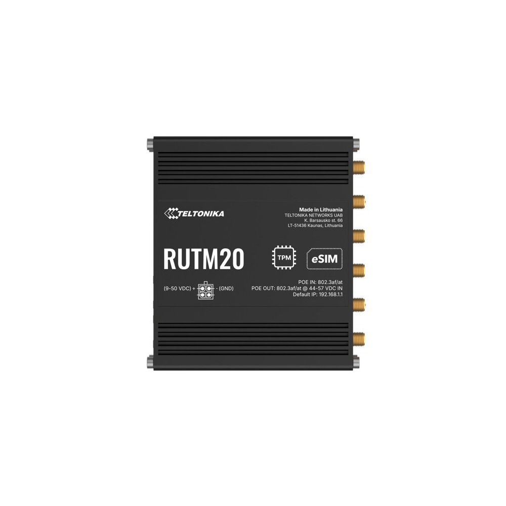 Teltonika RUTM20100400 RUTM20 COMPACT 5G ROUTER, Global 5G Telit, Dual SIM & eSIM, Active PoE, PSU included - Image 1