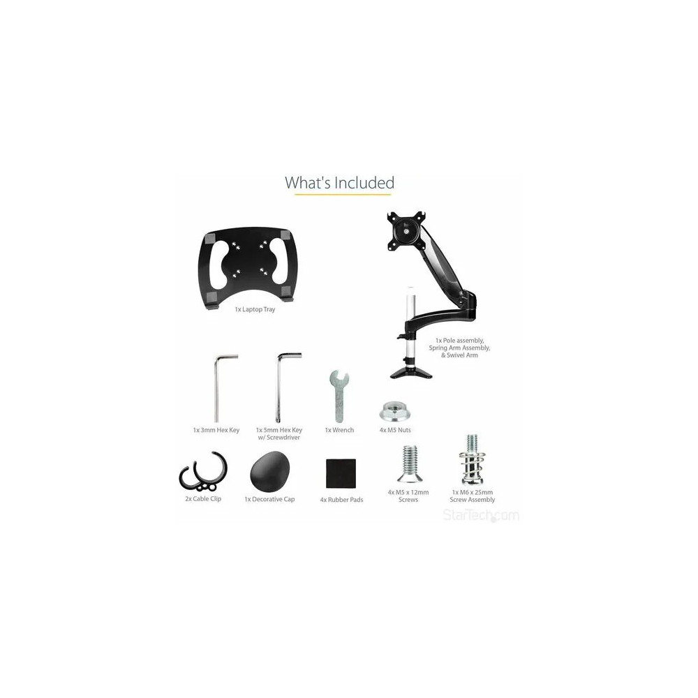 StarTech ARMUNONB1 LAPTOP ARM DESK MOUNT, ARTICULATING, H/ADJ, 5 YR - Image 9