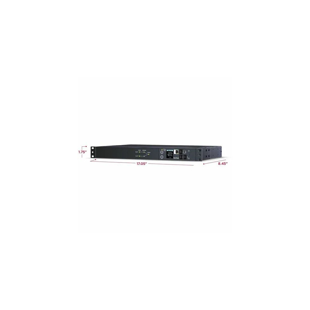 CyberPower PDU44005 Systems Switched Automatic Transfer Switch 16Amp input/output - SNMP Network Connection - 8x IEC C13 2 x IEC C19 out - IEC 320 C202 in - 3 Yrs Adv. Replacement WTY