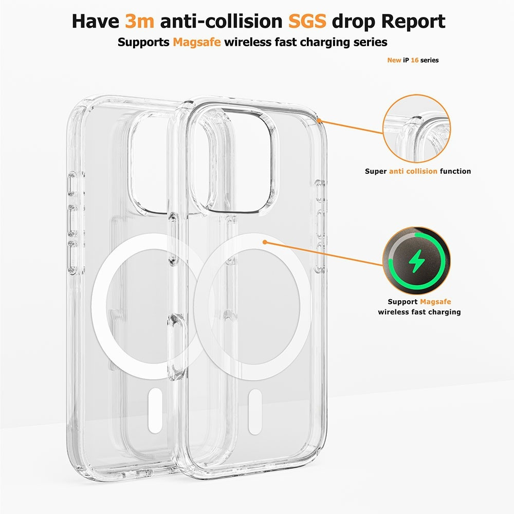 Ultimake MOBCRAIP16MAX Shockproof Transparent Magsafe Cover Case for iPhone 16 Pro Max - Image 3