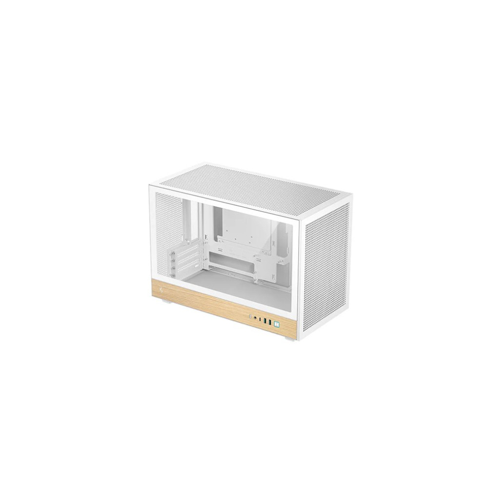 DEEPCOOL R-CH260-WHNWM0-G-1 CH260 Wood White High Airflow Compact Micro-ATX Wood Grain Case.USB3.0×2、Gen2 Type-C x1、Audio/Mic×1 - Image 1