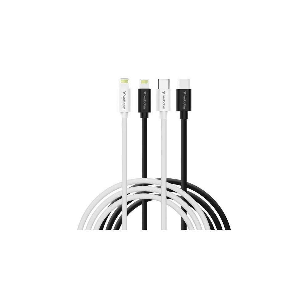 Verbatim 32391 CABLE USB-C TO USB-C BLACK/WHITE 2PK - Image 3