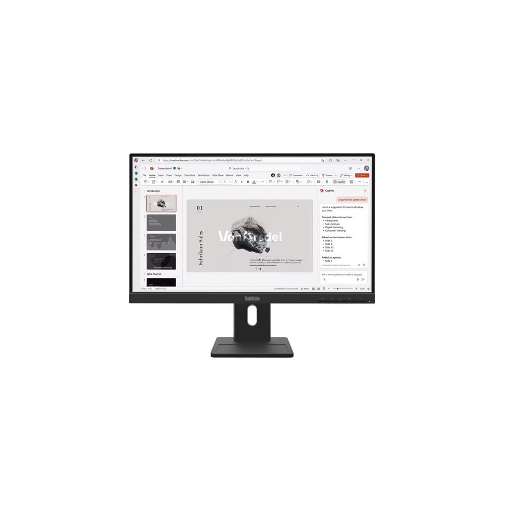 Lenovo 64C9MAR6AU ThinkVision E22-40 21.5-22' FHD IPS Monitor 1920x1080 100Hz 16:9 Anti-Glare Height Adjustable Tilt Swivel Pivot VGA DP HDMI VESA 3yr wty Black - Image 1