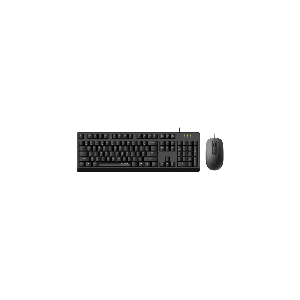 Rapoo X130PRO - Wired Keyboard and Mice Combo Black with Spill Resistant / 1000dpi Optical Business and Office choice. Full Size with Numpad. - Image 1