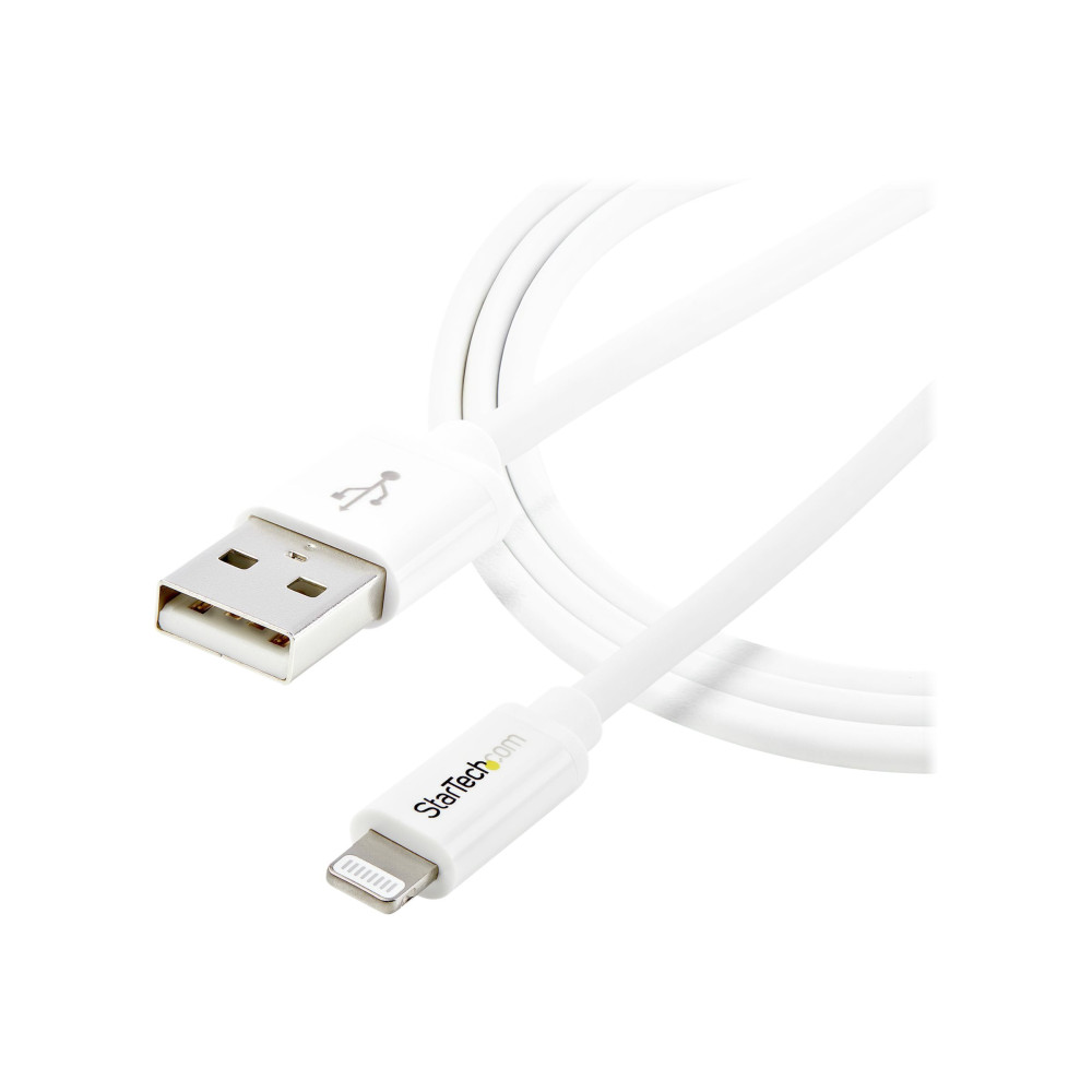 StarTech USBLT1MW 1M USB TO LIGHTNING CABLE APPLE MFI CERTIFIED - WHITE - Image 2