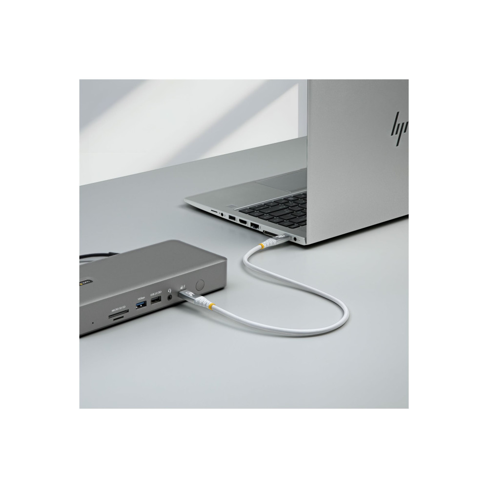 StarTech CC50CM80GUSB4CABLEW 50CM (1.6FT) USB4 CABLE, USB-IF CERTIFIED, 80GBPS, WHITE, LTW - Image 2