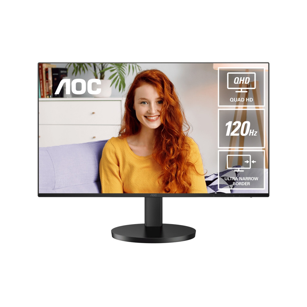 AOC Q27B3CF3 27' IPS : 2560×1440 @ 120Hz, 1ms MPRT, 350 nits, sRGB 116%, USB-C (65W), HDMI 2.0, USB hub, speakers, height-adjustable, VESA 100mm - Image 1