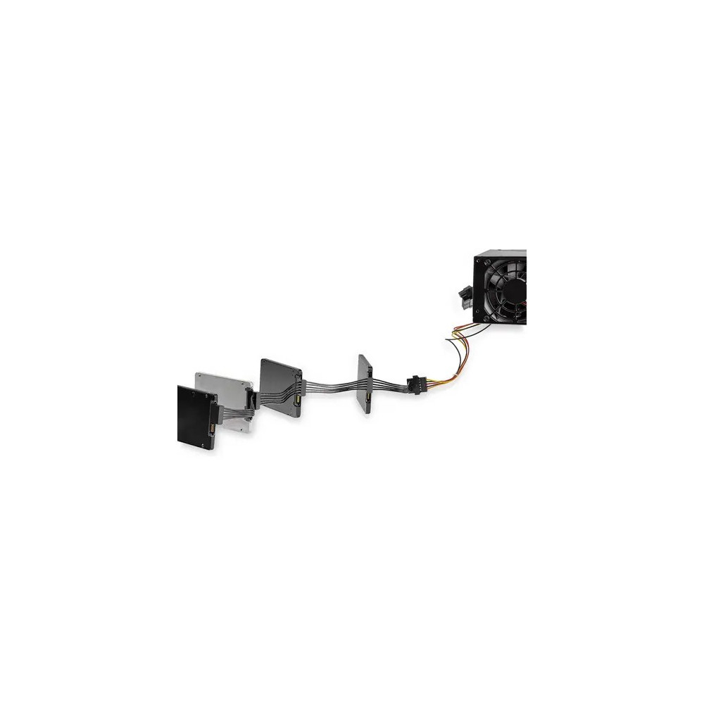 StarTech PYO4SATA 4x SATA Power Splitter Adapter Cable - Cable for Hard Drive, Computer, Optical Drive, Power Supply - First End: 1 x 15-pin SATA - Male - Second End: 4 x 15-pin SATA - Female - Splitter Cable - 18 AWG - Black - Image 6