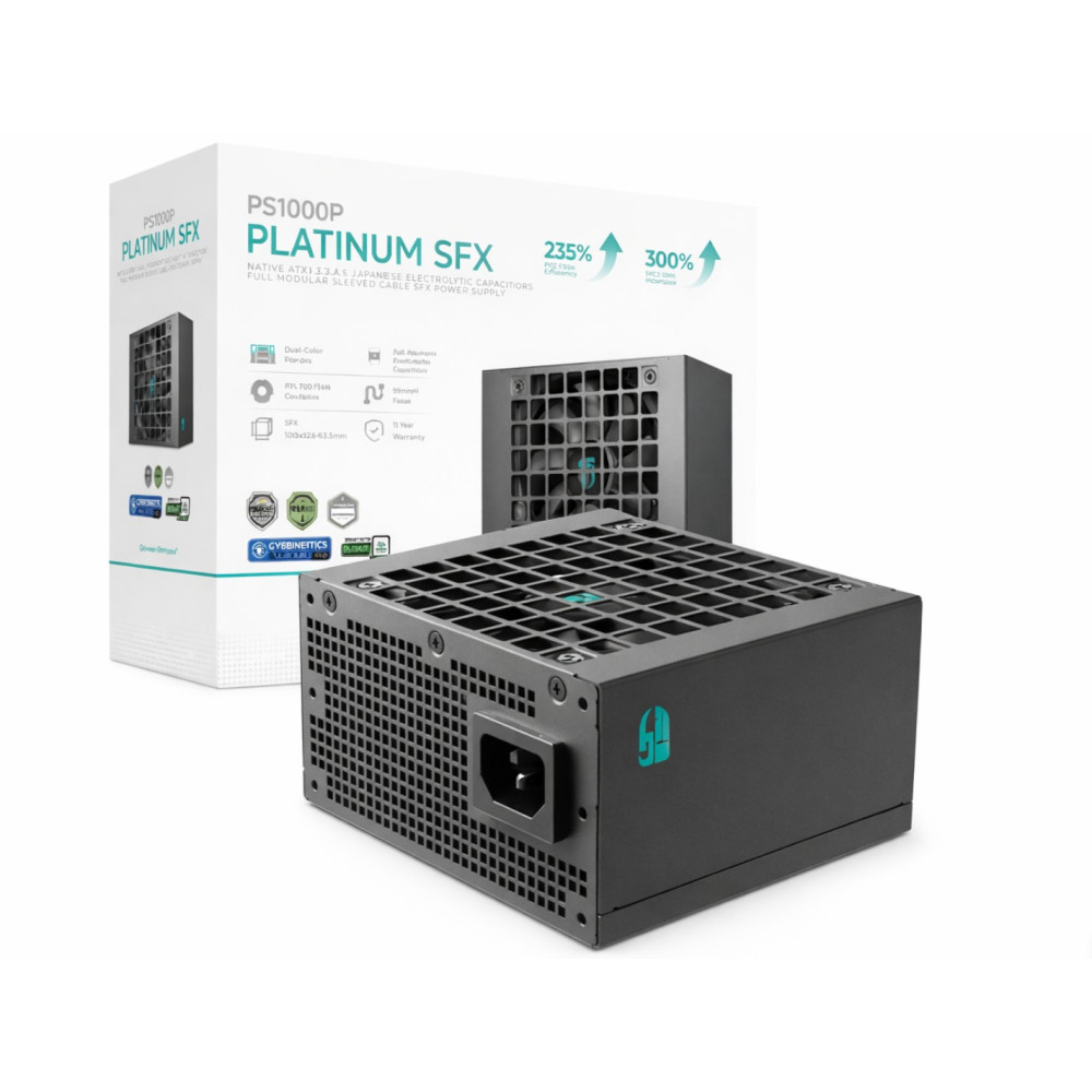 DEEPCOOL R-PSA00P-FE0B-JGAU PS1000P 1000W Gamer Storm SFX Full Japanese Electroyltic Capacitors Cybenetics Platinum/PPLP 115V Platinum - Image 1