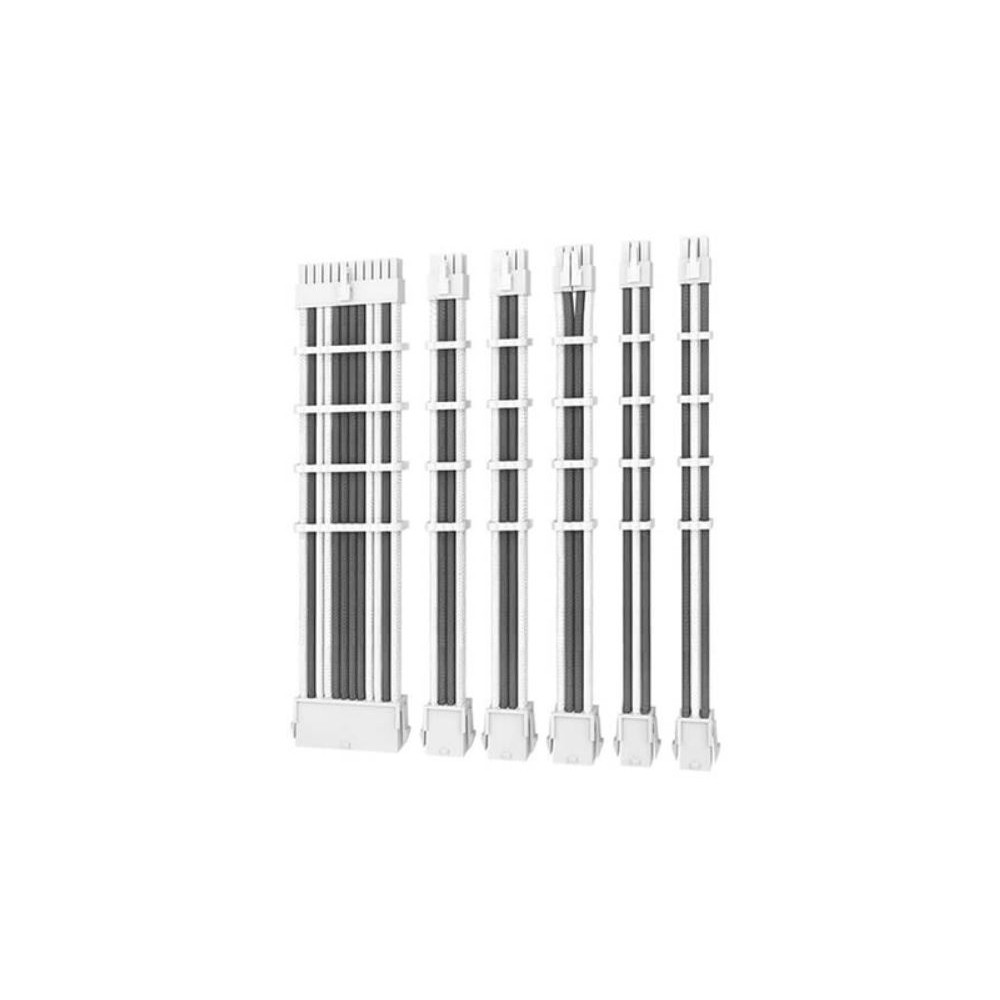 Antec AT-ECAB-W300-C1P4-W/GY (LS CIP4 Cable Kit White Grey - 6 Pack, 24ATX, 4+4 EPS, 16AWG Thicker, High Performance 300mm long Length. Premium Sleeved & Universal - Image 1