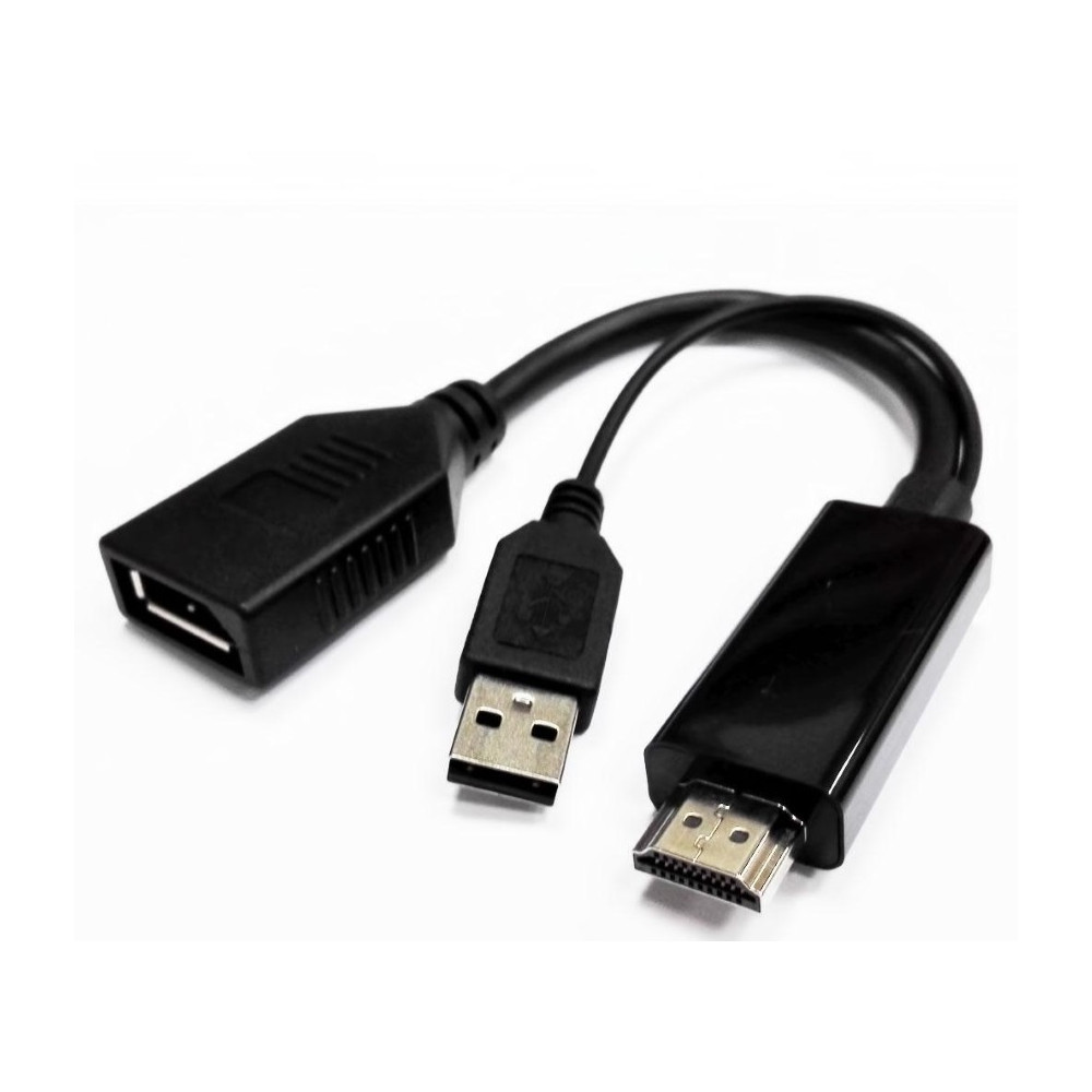 8ware GC-HDMIDP-2U 4K HDMI to DP DisplayPort Male to Female Active Adapter Converter Cable USB powered - Image 1