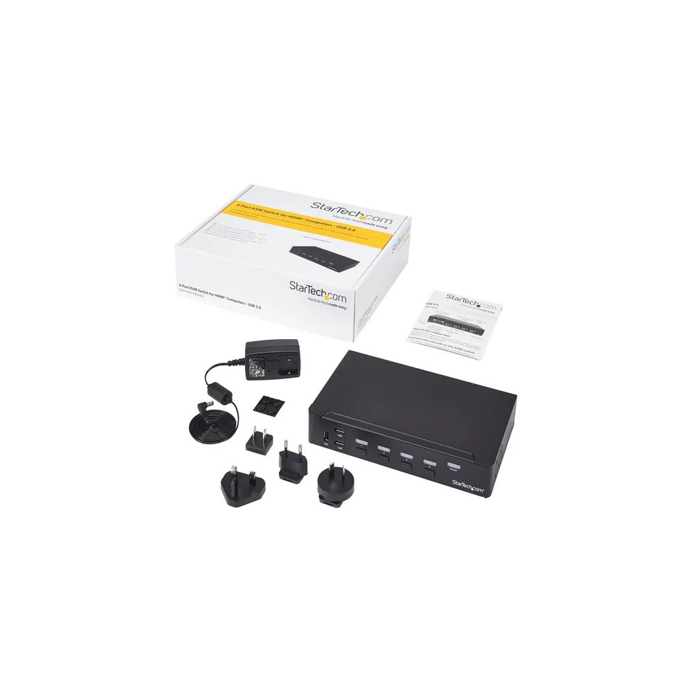 StarTech SV431HDU3A2 4 Port HDMI KVM - HDMI KVM Switch - 1080p - USB 3.0 & Audio Support - KVM Video Switch - Image 4