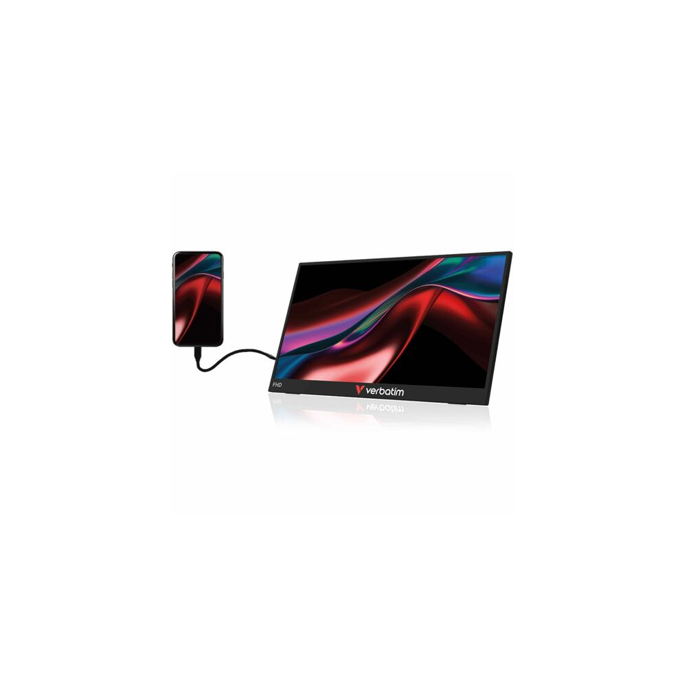 Verbatim 32407 LIGHT 16" Class LCD Touchscreen Monitor - 16:9 - 10 ms - 15.6" Viewable - Capacitive - 10 Point(s) Multi-touch Screen - 1920 x 1080 - Full HD - In-plane Switching (IPS) Technology - 250 cd/m² - Speakers - HDMI - USB - USB Type-C