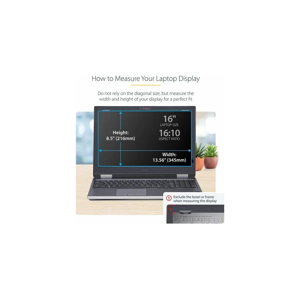 StarTech 16LT6-PRIVACY-SCREEN 16" LAPTOP PRIVACY SCREEN FILTER, 16:10, MATTE/GLOSSY, 2YR - Image 7
