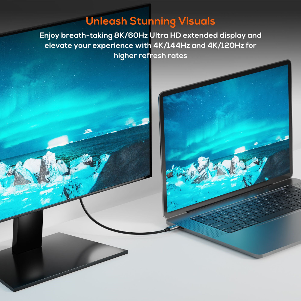 MBEAT MB-XCB-8K18CDP Tough Link 8K 1.8m USB-C to DisplayPort Cable Up to 8K@60Hz (7680×4320) USB-C Version: 3.2 Gen 2 Product Weight: 76.3g - Image 2