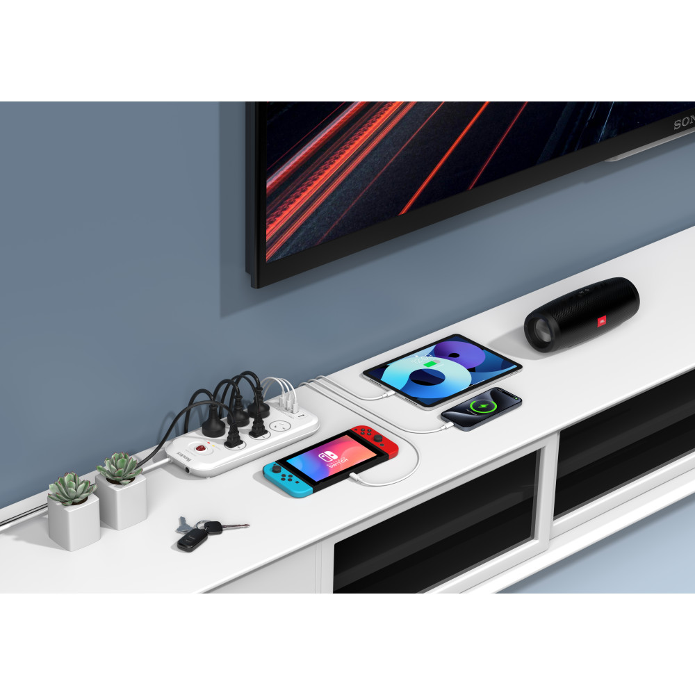 Huntkey PSUHUNSAC607C SAC607C 6 Outlets Surge Protector Powerboard with 2x USB-A & 2x USB-C - Image 11