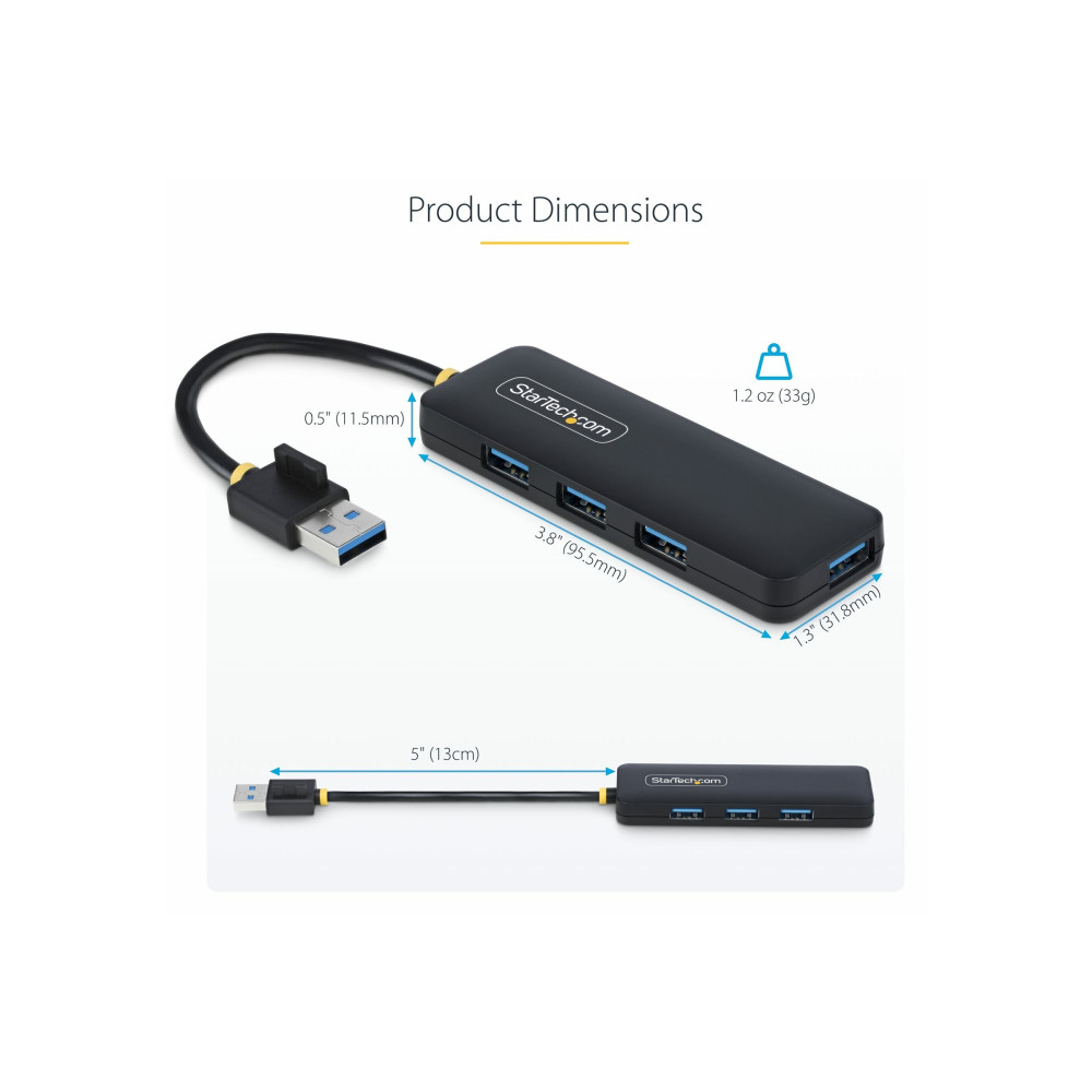 StarTech H5A4A-USB-HUB 4-PORT USB-A HUB, 5GBPS, BUS POWERED, SMALL TRAVEL MINI HUB, 2 YR - Image 6