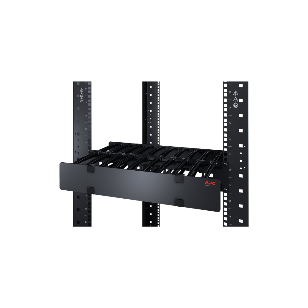 APC AR8600A HORIZONTAL CABLE MANAGER, 2U X 4" DEEP, SINGLE-SIDED W COVER - Image 2