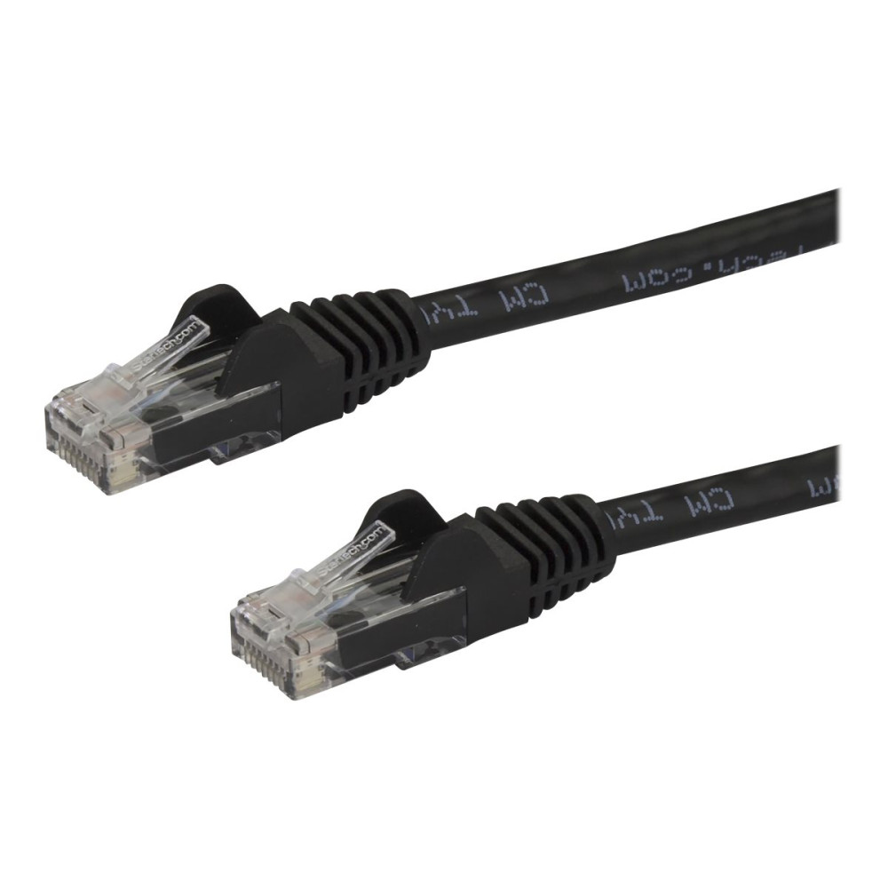 StarTech N6PATC15MBK CAT6 ETHERNET CABLE 15M BLACK 650MHZ 100W SNAGLESS PATCH CORD LTW - Image 2