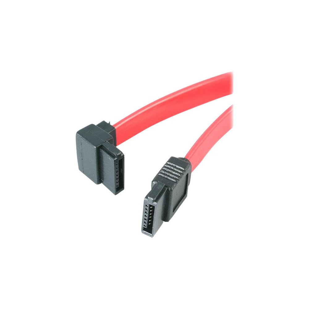 StarTech SATA12LA1 30CM SATA TO LEFT ANGLED SATA CABLE, 7 PIN, FOR TIGHT SPACE, 6Gbps, RED, LTW - Image 1