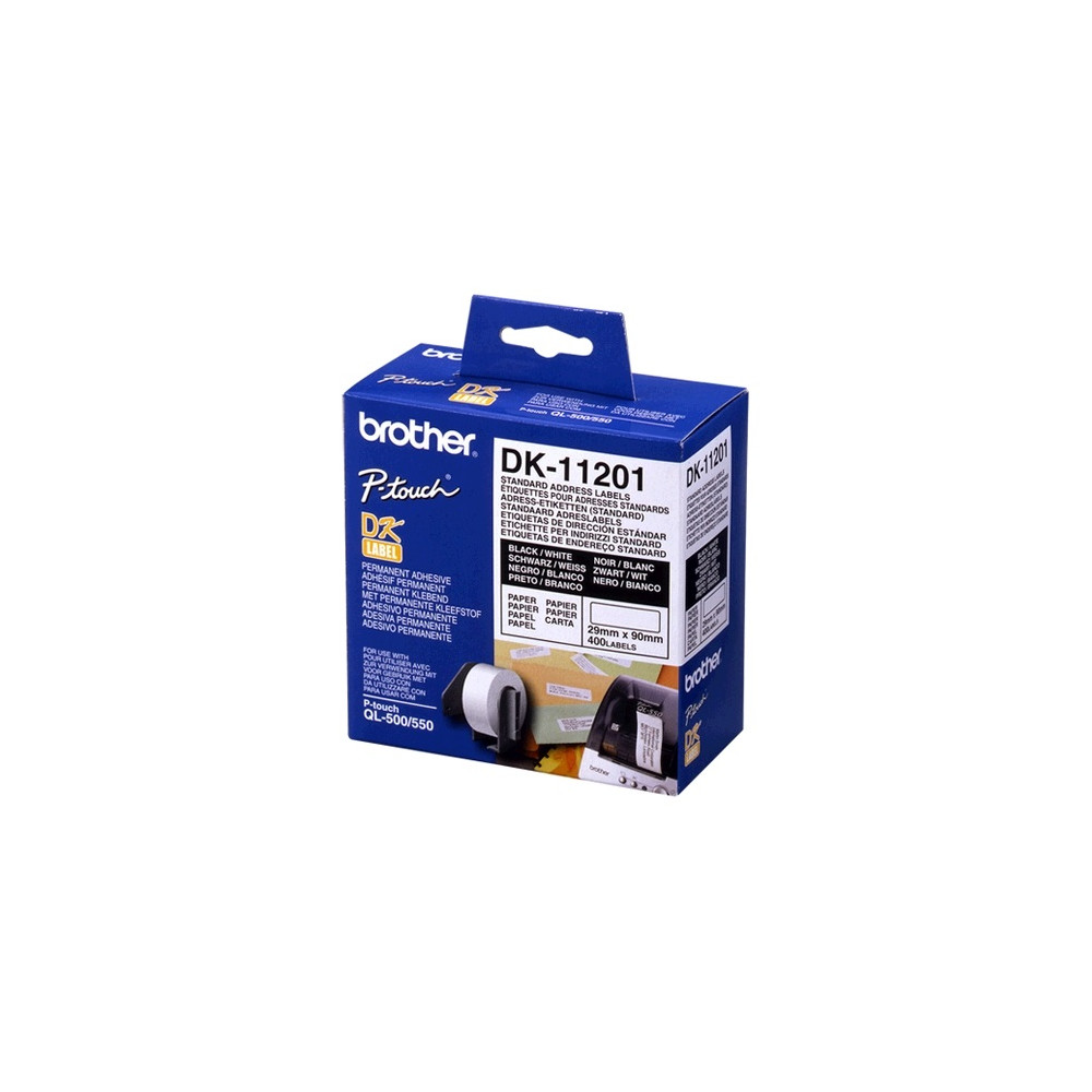 Brother DK-11201 WHITE STANDARD ADDRESS LABELS, 29MM X 90MM 400 LABELS PER ROLL White Standa - Image 1