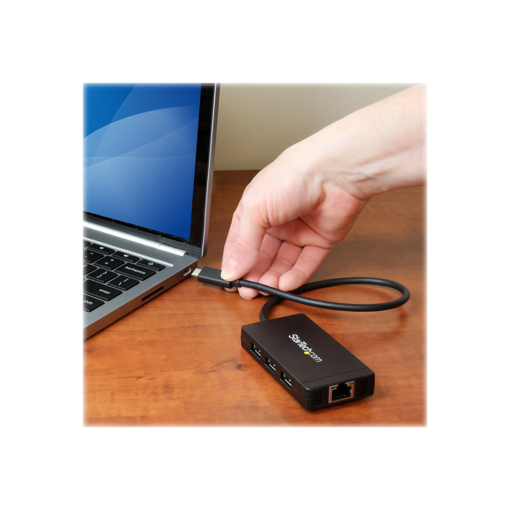 StarTech HB30C3A1GE 3 PORT USB-C HUB, USB-C(1), USB(3), RJ45, 2YR - Image 2