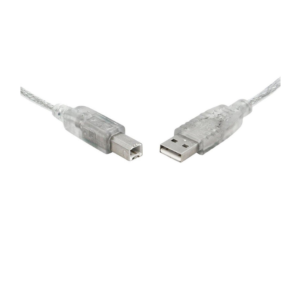 8ware UC-2005AB USB 2.0 Cable 5m Type A to B Male to Male Printer Cable for HP Canon Dell Brother Epson Xerox Transparent Metal Sheath UL Approved - Image 1
