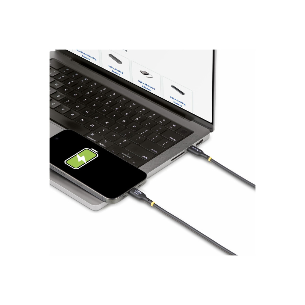 StarTech USB2EPR4M 13FT (4M) USB-C CHARGING CABLE, CHARGE & SYNC, 240W (5A) PD EPR, USB 2.0 LAPTOP C - Image 3