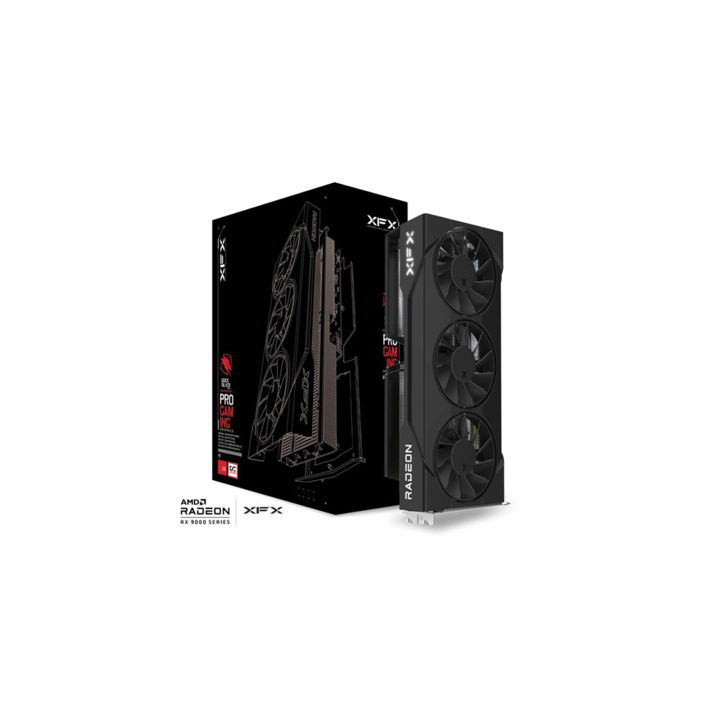 XFX RX-96TS316B7 Swift AMD Radeon RX 9060XT OC Triple Fan Gaming Edition with 16GB GDDR6 HDMI 2xDP, AMD RDNA™ 4 - Image 1