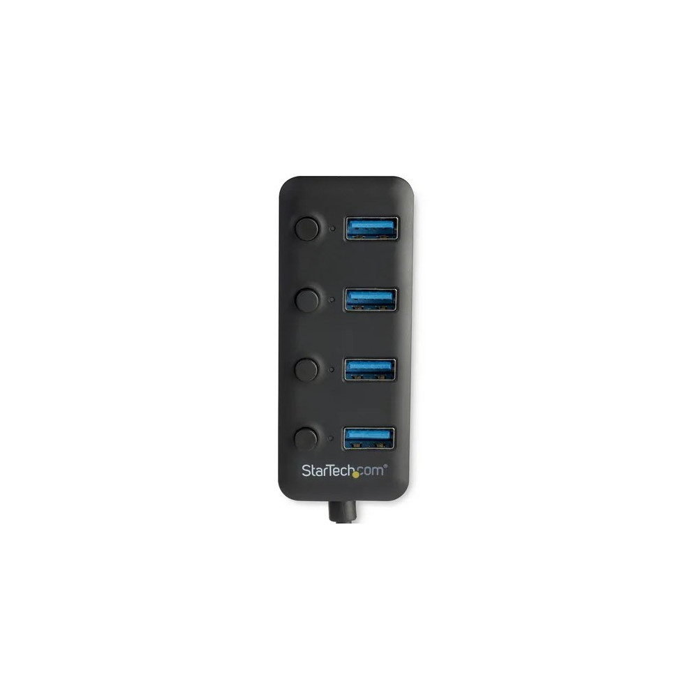 StarTech HB30A4AIB 4 Port USB 3.0 Hub - USB Type-A to 4x USB-A with Individual On/Off Port Switches - SuperSpeed 5Gbps USB 3.2 Gen 1 - Bus Power - UASP Support - 4 Total USB Port(s) - 4 USB 3.0 Port(s) - Linux, PC - Image 3