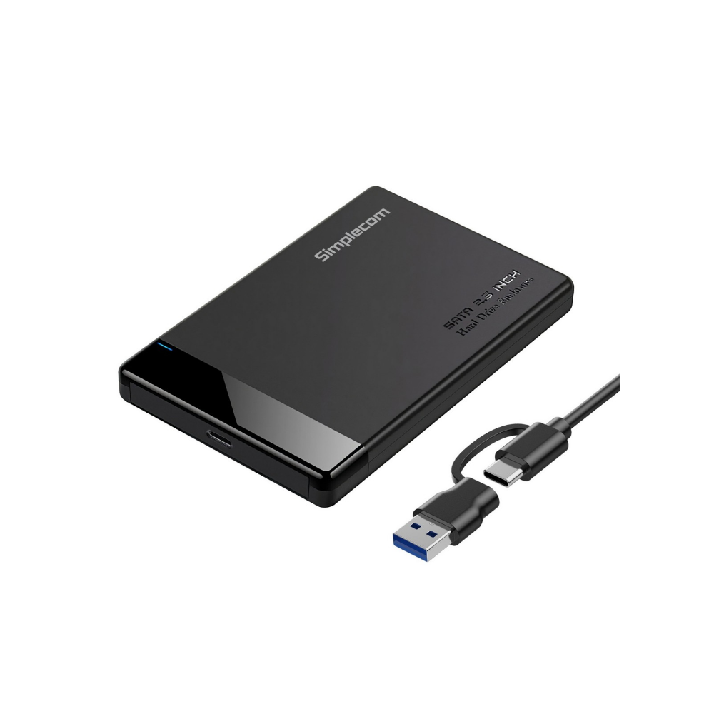 Simplecom SE109 Tool-free 2.5' SATA HDD SSD to USB-C Enclosure USB 3.2 Gen 1 Compatible with 7mm and 9.5mm laptop 2.5' SATA HDD/SSD - Image 1