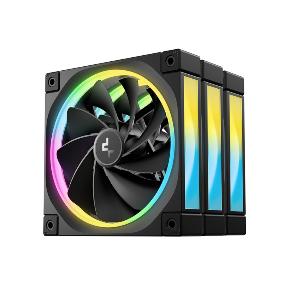 DEEPCOOL R-FL12R-BKAPN3-G FL12R 120mm (3-Pack) Unique Addressable RGB High Performance Fans, Low Noise, 4-pin PWM, Fluid Dynamic Bearing - Image 1