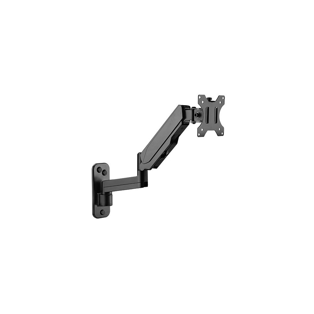 Brateck LDA30-112 Single Screen Wall Mounted Articulating Gas Spring Monitor Arm 17'-32',Weight Capacity (per screen) 8kg; - Image 1