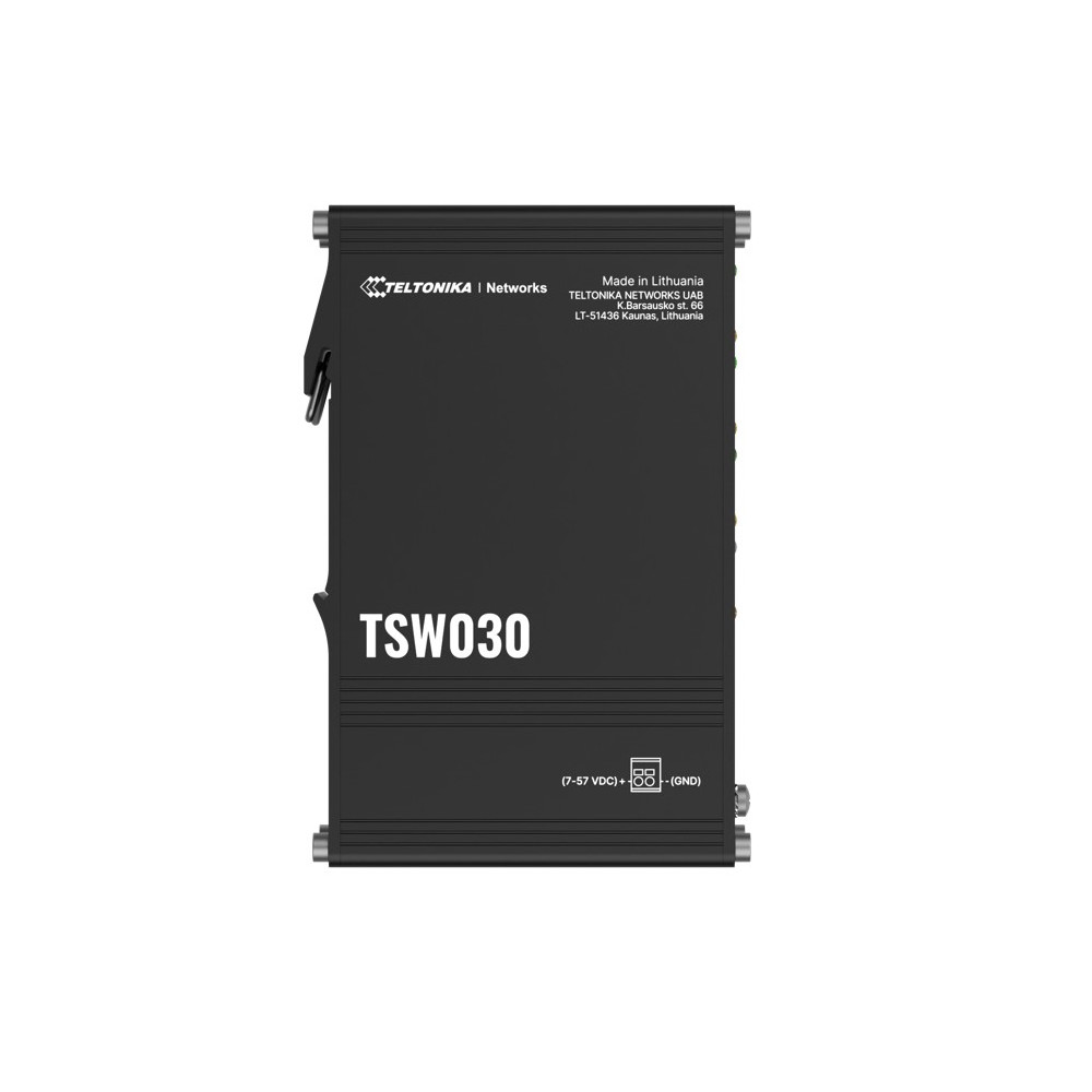 Teltonika TSW030000000 TSW030 8-PORT ETHERNET SWITCH, 2-PIN Power Input, 10/100 Mbps, Integrated DIN Rail (Plug&Play Deployment), Supports auto MDI/MDIX crossover - Image 1