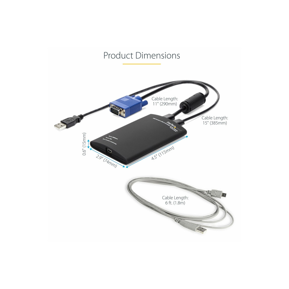 StarTech NOTECONS01 KVM CONSOLE TO USB 2.0 PORTABLE LAPTOP CRASH CART ADAPTER 2YR - Image 5