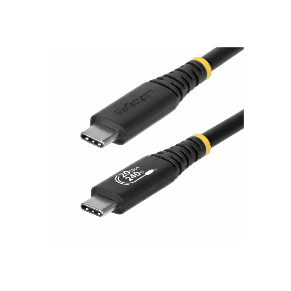 StarTech CC2M20GUSB4TP 2M (6.6FT) USB4 CABLE, USB-IF CERTIFIED USB-C CABLE, 20GBPS, LTW - Image 2