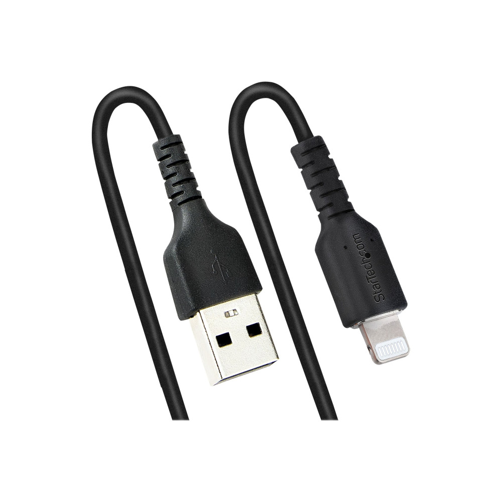 StarTech RUSB2ALT1MBC 1M/3FT USB TO LIGHTNING CABLE, MFI CERTIFIED, COILED, BLACK 2YR - Image 4