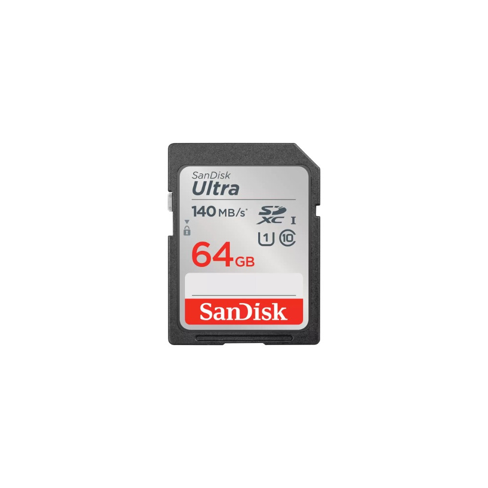 Sandisk SDSDUNB-064G-GN6IN Ultra 64GB SDHC SDXC UHS-I Memory Card 140MB/s Full HD Class 10 Speed Shock Proof Temperature Proof Water Proof X-Ray Proof Digital Camera - Image 1